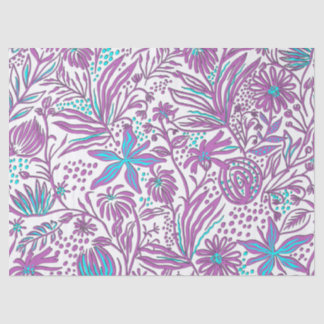Lazy Floral Pattern on White  Metal Lunch Box Tissue Paper