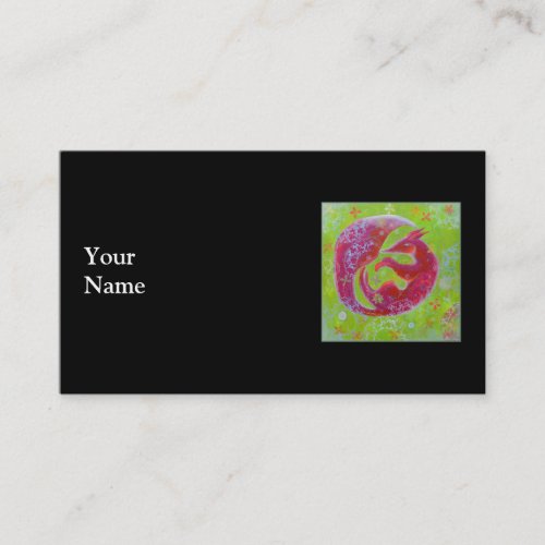 Lazy Fox. On Black Business Card Template