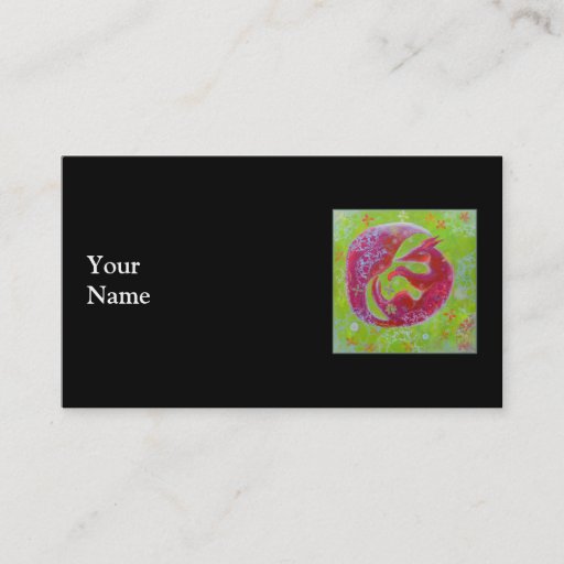 Customizable Lazy Fox. On Black Business Card Template