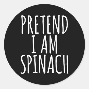 Lazy Fun Halloween Costume Pretend I Am Spinach Classic Round Sticker