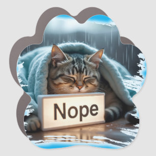 Lazy funny cat design car magnet