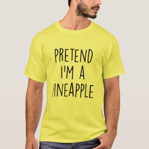 Lazy Funny Halloween Costume _ Pineapple Costume T_Shirt