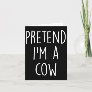 Lazy Funny Halloween Costume Shirt - Cow Costume Card