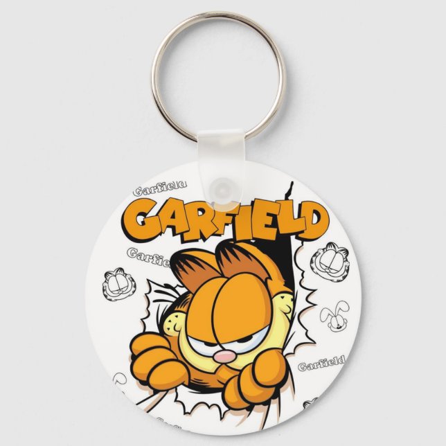 Lazy Garfield Smash Keychain (Front)