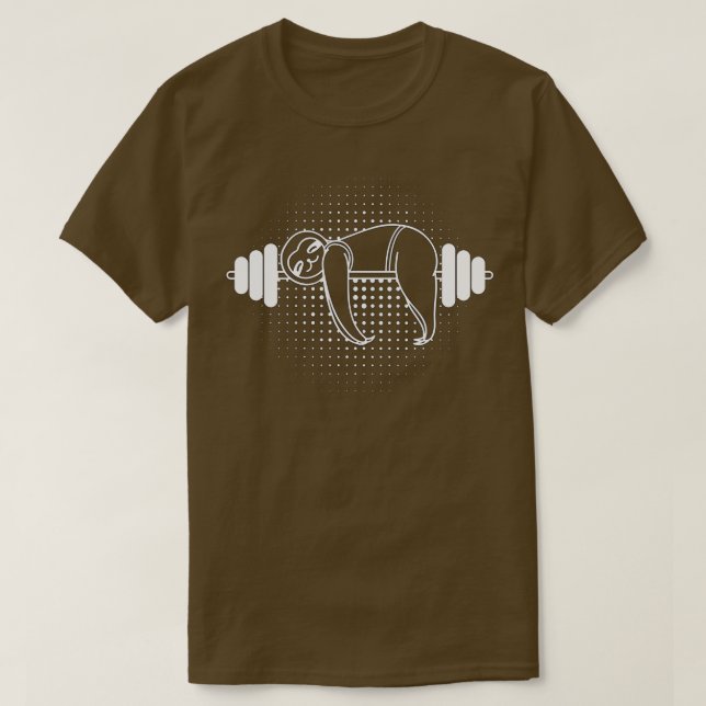 Lazy Gym Sloth Barbell T-Shirt (Design Front)