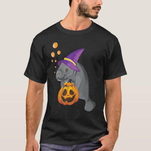 Lazy Halloween Costume Manatee Pumpkin Sea Cow Wit T_Shirt