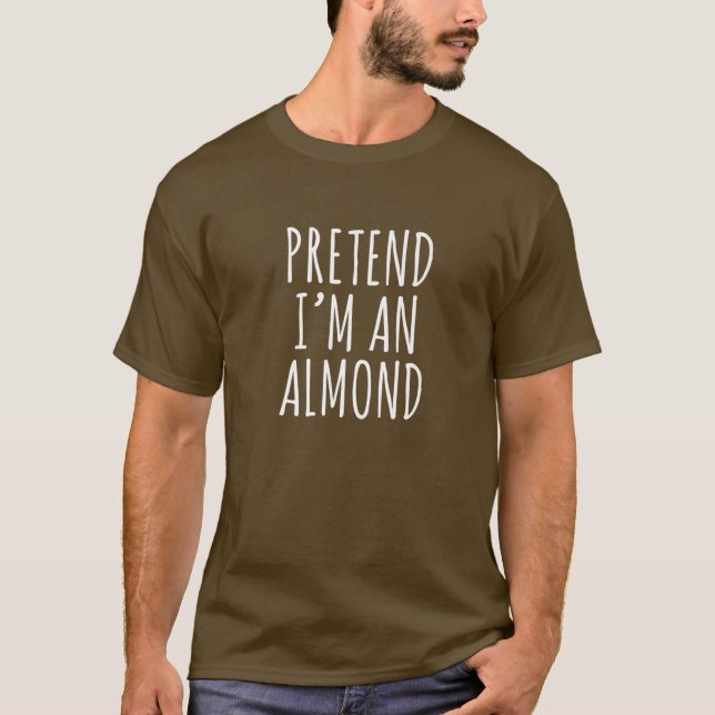 Lazy Halloween Costume Pretend I'm Almond Simple T-Shirt (Front)