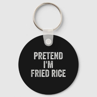 Lazy Halloween Costume Shirt Pretend Fried Rice Keychain