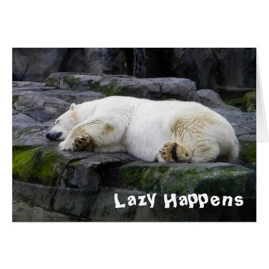 Lazy Happens Polar Bear Cards (Front Horizontal)