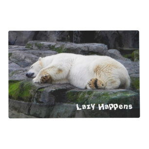 Lazy Happens Polar Bear Placemat