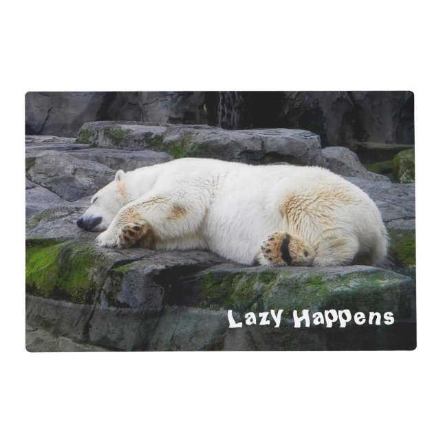 Lazy Happens Polar Bear Placemat (Front)