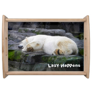 Lazy Happens Polar Bear Serving Tray