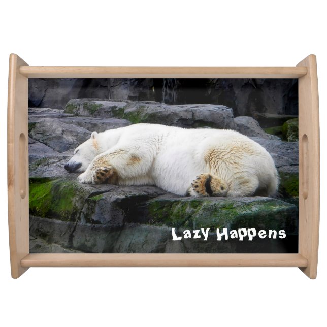 Lazy Happens Polar Bear Serving Tray (Front)