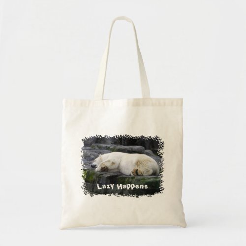Lazy Happens Polar Bear Tote Bag