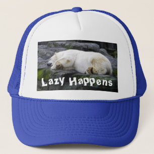 Lazy Happens Polar Bear Trucker Hat