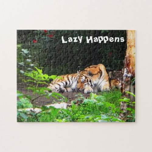 Lazy Happens Siberian Tiger Jigsaw Puzzle