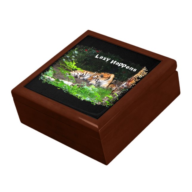 Lazy Happens Siberian Tiger Keepsake Box (Side)