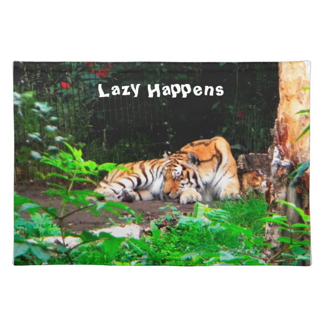 Lazy Happens Siberian Tiger Placemat (Front)