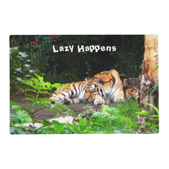 Lazy Happens Siberian Tiger Placemat (Front)