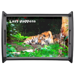 Lazy Happens Siberian Tiger Serving Tray