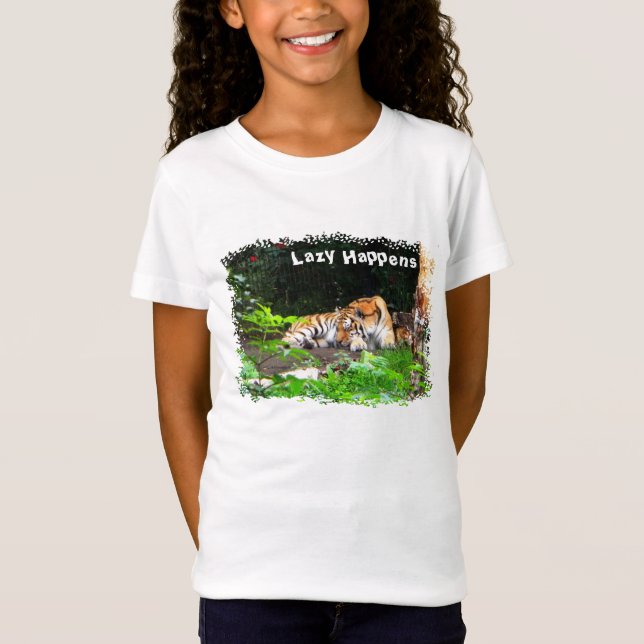 Lazy Happens Siberian Tiger T-Shirt (Front)