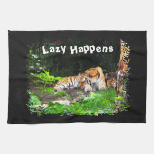 Lazy Happens Siberian Tiger Towel