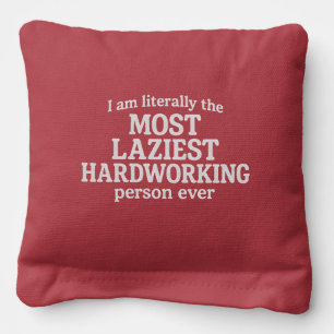 Lazy Hardworking" Cornhole Bags Design