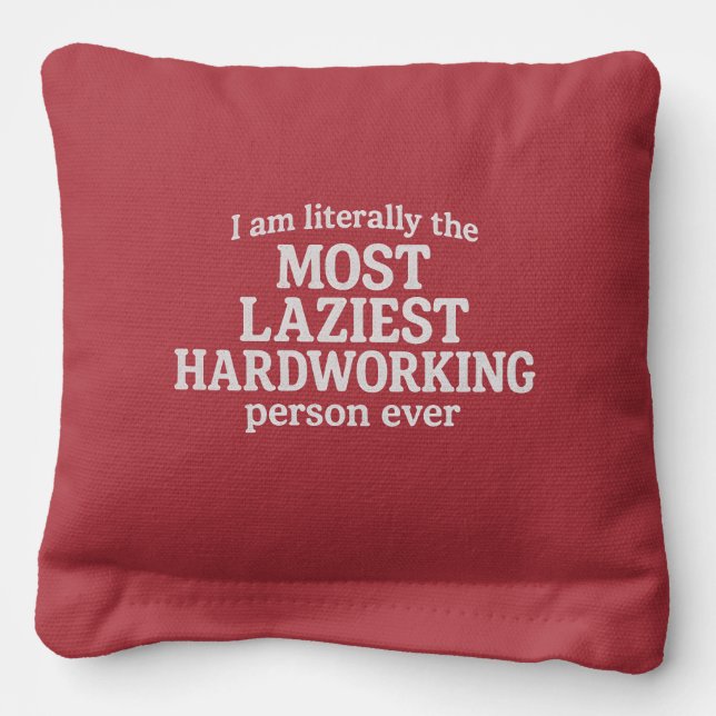Lazy Hardworking" Cornhole Bags Design   (Front)