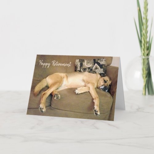 Lazy Hound Dog for Retirement Card