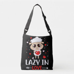 Lazy in Love Sheep for Valentine's Day Singles Crossbody Bag