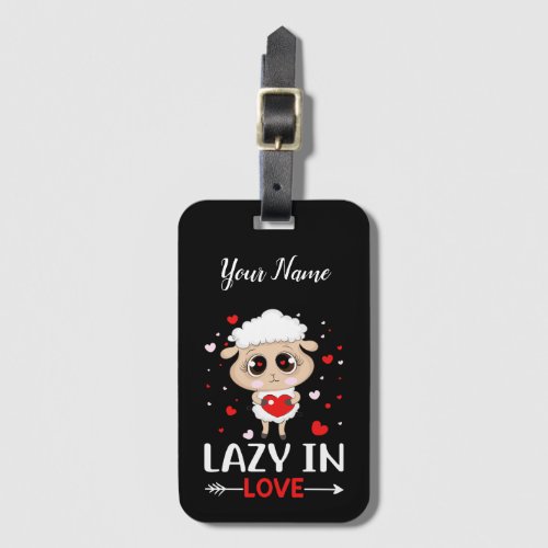 Lazy in Love Sheep for Valentines Day Singles Luggage Tag