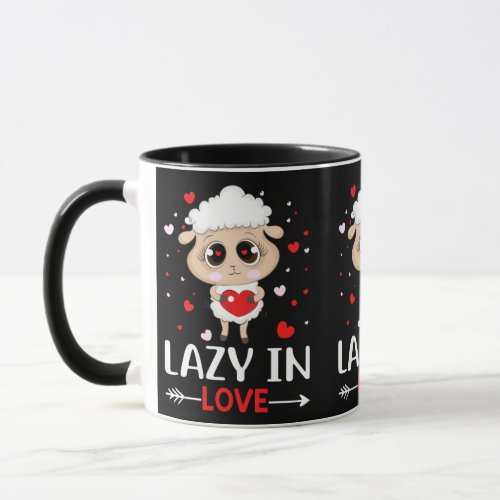 Lazy in Love Sheep for Valentines Day Singles Mug