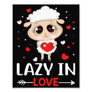 Lazy in Love Sheep for Valentine's Day Singles Photo Print
