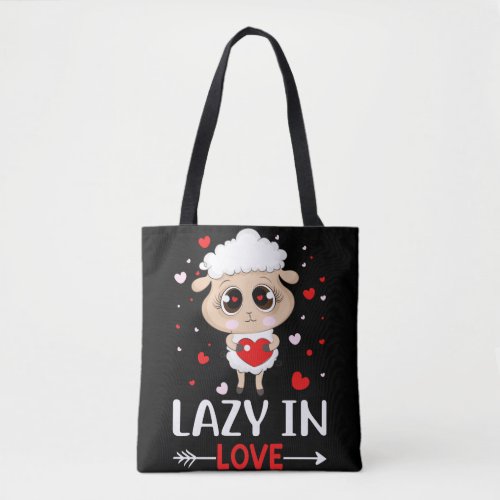 Lazy in Love Sheep for Valentines Day Singles Tote Bag