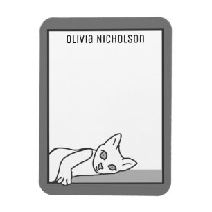Lazy Kitten Art Personalized Novelty Cat Magnet