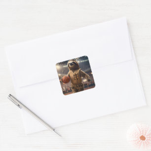 "Lazy Layups: A Sloths Game" Birthday Square Sticker