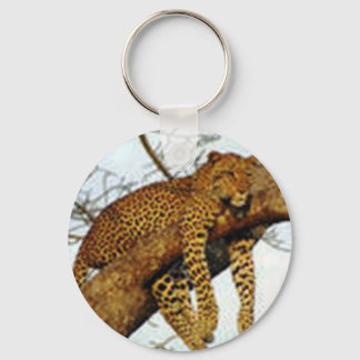 Lazy Leopard in a Tree Key Chain