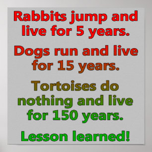 Lazy Lesson Learned Funny Poster Sign