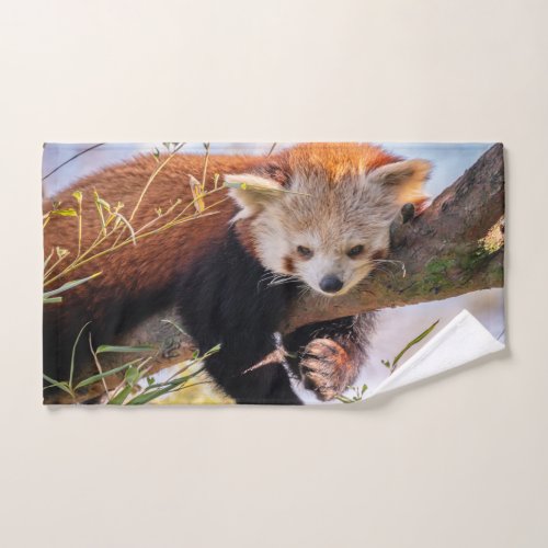 Lazy little red panda bath towel set