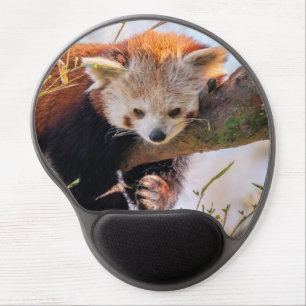 Lazy little red panda gel mouse pad