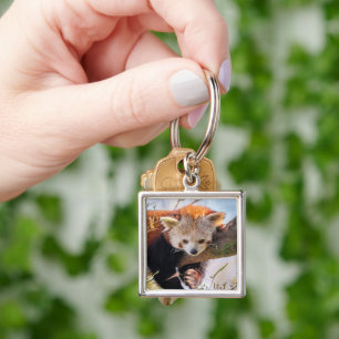 Lazy little red panda keychain