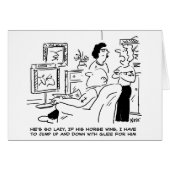 Lazy Man Watches Horse Racing on Television (Front Horizontal)