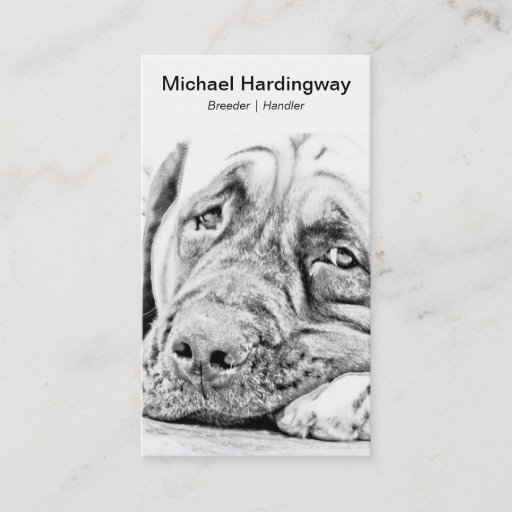 Customizable Lazy Mastiff Business Card