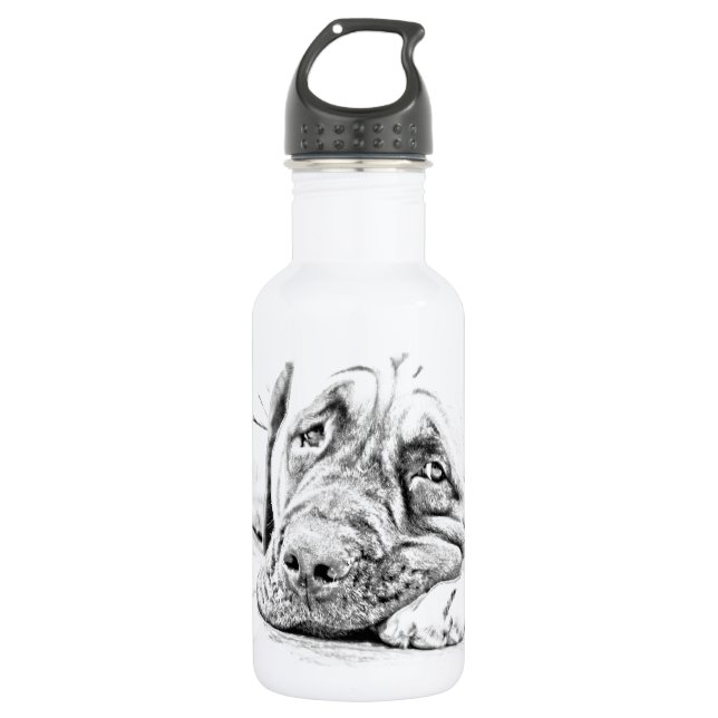 Lazy Mastiff Stainless Steel Water Bottle (Front)
