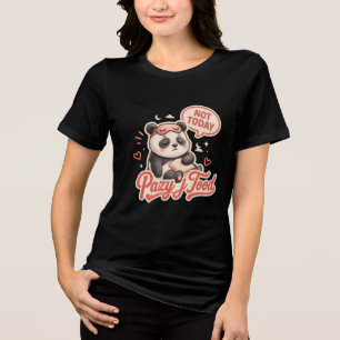 Lazy Mood Panda Cute Women’s T-Shirt Tri-Blend Shirt