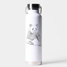 Lazy Mornings Panda Water Bottle