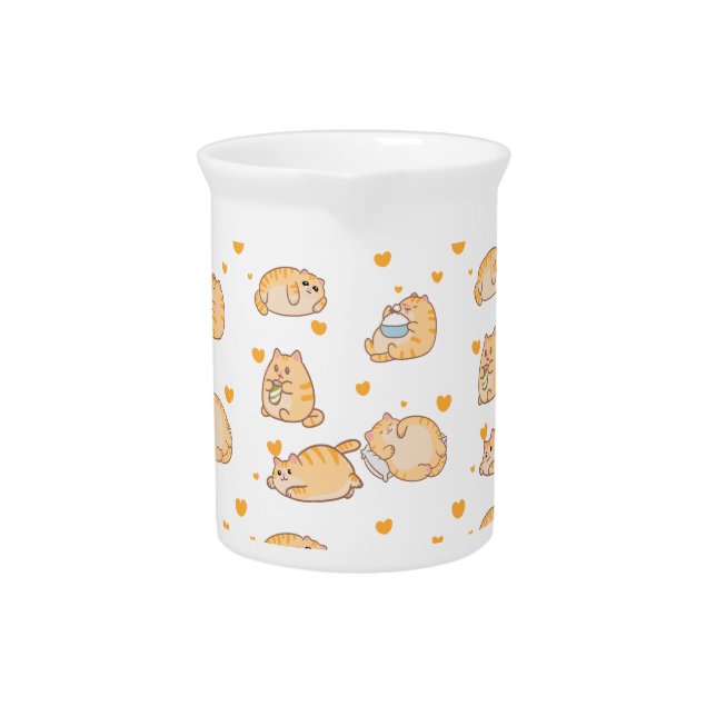 Lazy Orange Cat Beverage Pitcher (Front)