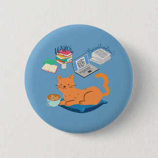 Lazy Orange Cat Button