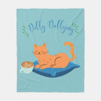 Lazy Orange Cat Fleece Blanket