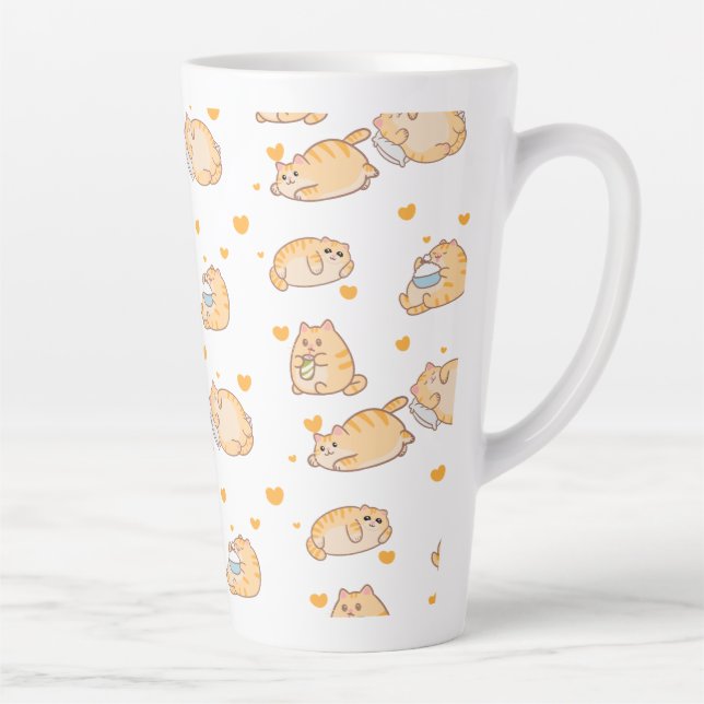Lazy Orange Cat Latte Mug (Right)